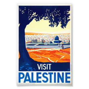 Impression Photo Affiche de voyage pour la Palestine Vintage