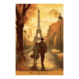 Impression Photo Affiche de voyage, Romance in Paris personnalisabl