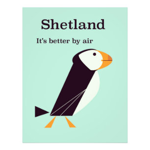 Impression Photo Affiche de voyage Shetland Puffin Vintage