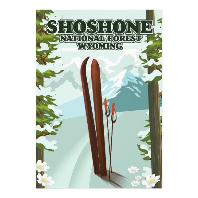 Impression Photo Affiche de voyage Shoshone National Forest Ski (Devant)