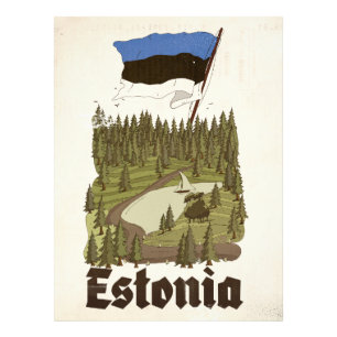 Impression Photo Affiche de voyage vintage d'Estonie