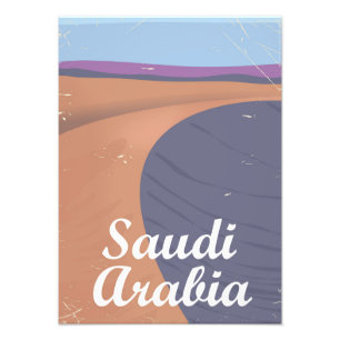 Impression Photo Affiche de voyage vintage en Arabie Saoudite