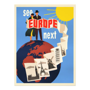 Impression Photo Affiche de voyage Voir l'Europe ensuite,