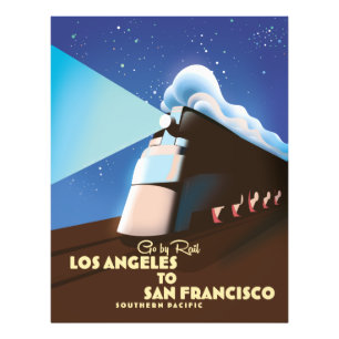 Impression Photo Affiche ferroviaire de Los Angeles à San Francisco