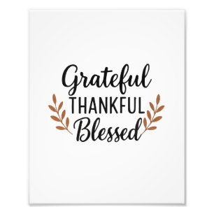 Impression Photo Affiche Grateful, Thankful, Blessed