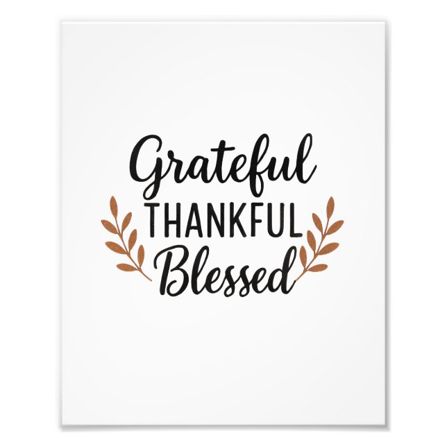 Impression Photo Affiche Grateful, Thankful, Blessed (Devant)