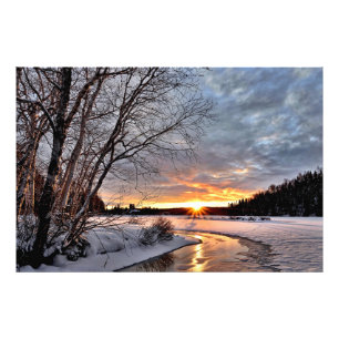 Impression Photo affiche pittoresque du paysage hivernal