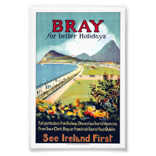 Impression Photo Affiche touristique Vintage Bray Ireland