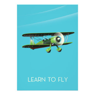 Impression Photo Affiche vintage d'avion Lean To Fly