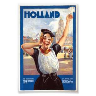 Impression Photo Affiche Vintage Holland Pays-Bas Railway Travel