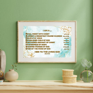 Impression Photo Affirmations bibliques d'or Acrostique w_Scripture
