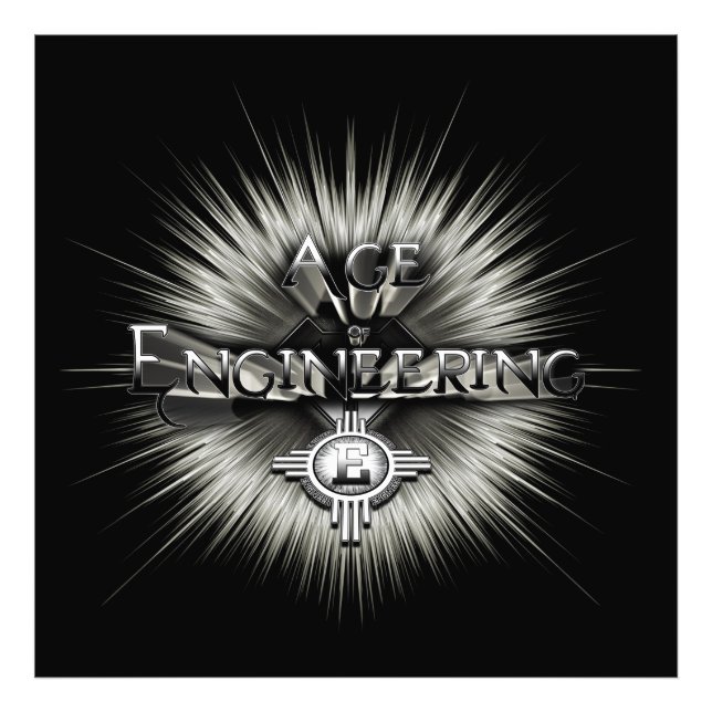 Impression Photo Âge De L'Ingénierie Typographie Art (Devant)