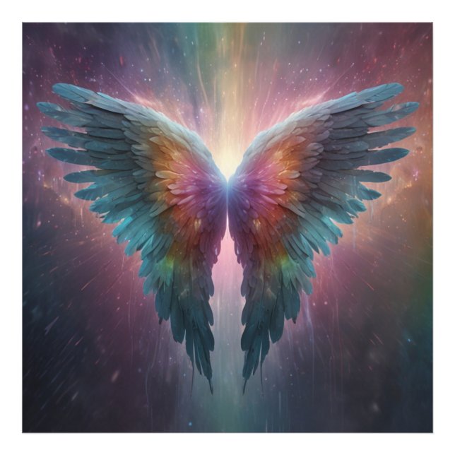 Impression Photo *~*Ailes d'ange brillantes de néon cosmique AP78 (Devant)