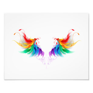 Impression Photo Ailes fluffy arc-en-ciel