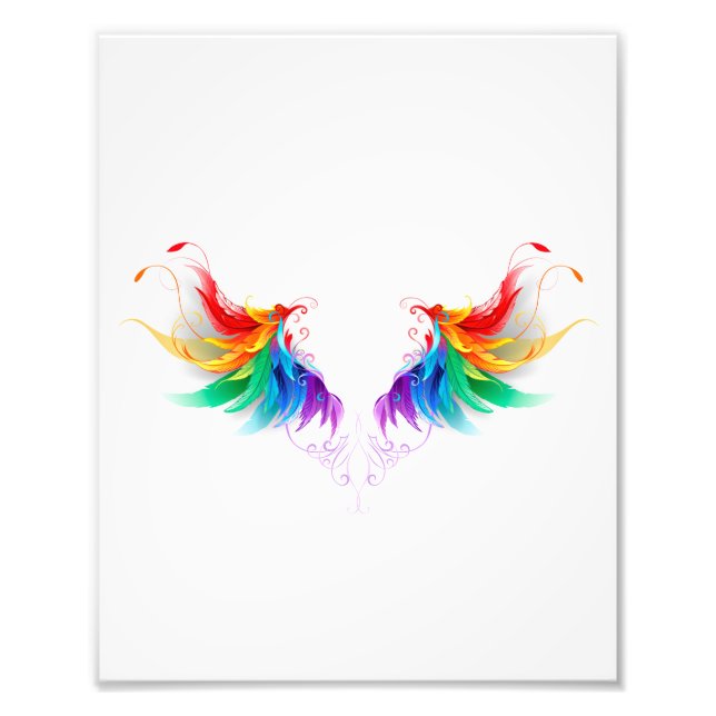 Impression Photo Ailes fluffy arc-en-ciel (Devant)
