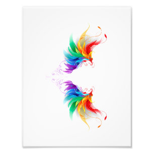 Impression Photo Ailes fluffy arc-en-ciel