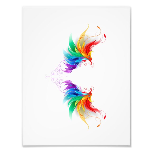 Impression Photo Ailes fluffy arc-en-ciel (Devant)