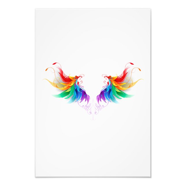 Impression Photo Ailes fluffy arc-en-ciel (Devant)