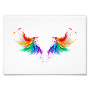 Impression Photo Ailes fluffy arc-en-ciel