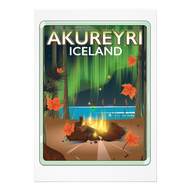 Impression Photo Akureyri Islande affiche voyage (Devant)