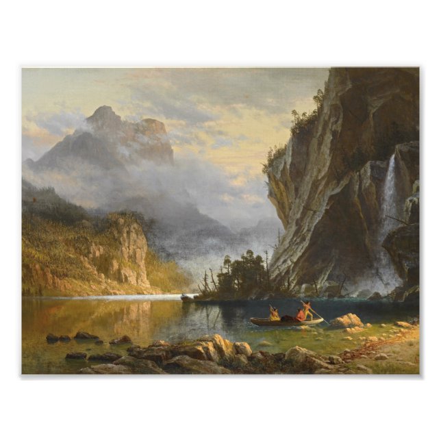 Impression Photo Albert Bierstadt - Indiens pêche à la traîne (Devant)