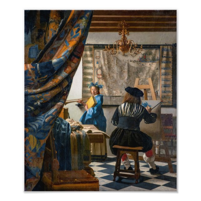 Impression Photo Allégorie de la peinture | Johannes Vermeer | (Devant)