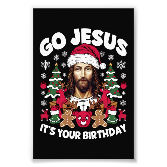 Impression Photo Allez Jésus C'est ton Anniversaire Vilain Chandail (Devant)