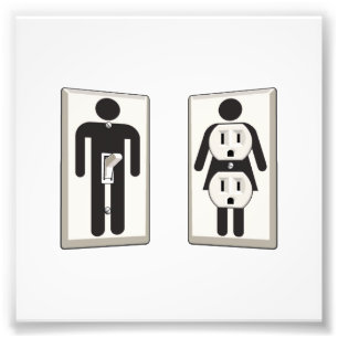 Impression Photo Allumé commutateur et prise masculins et femelles