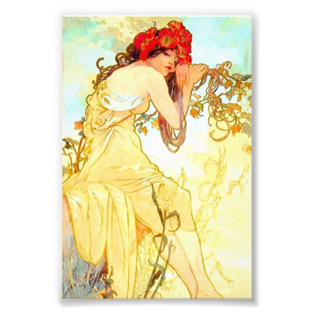 Impression Photo Alphonse Mucha Art Nouveau Été (Devant)