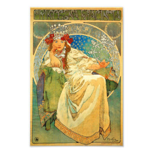 Impression Photo Alphonse Mucha Art Nouveau Princesse Hyacinth