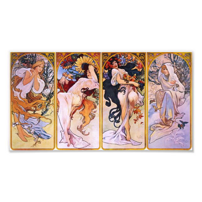 Impression Photo Alphonse Mucha Four Seasons Prin (Devant)