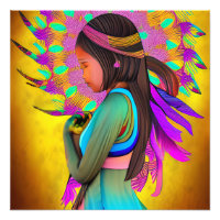 Amérindienne petite fille IA Art