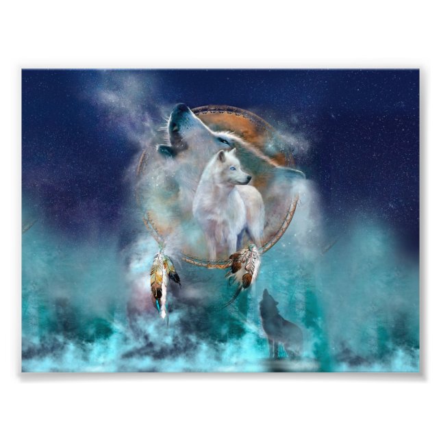 Impression Photo Amoureux indien et chef de tribu ethnique loup (Devant)