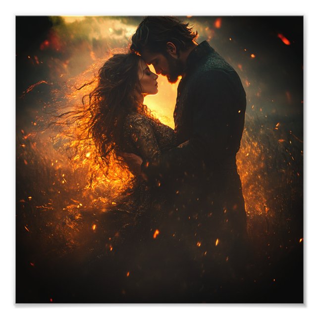 Impression Photo Amoureux romantiques dans la tempête (Devant)
