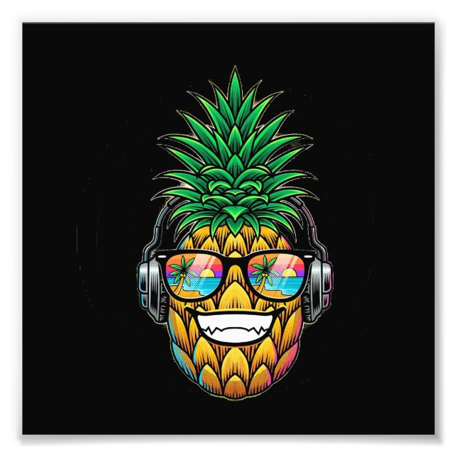 Impression Photo ananas avec lunettes (Devant)