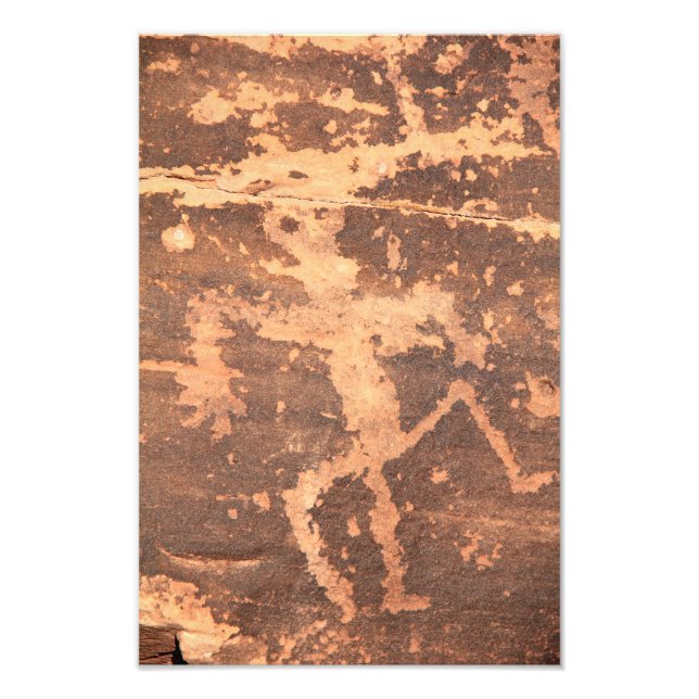 Impression Photo Ancien Amérindien Zuni Lizardman Petroglyph (Devant)