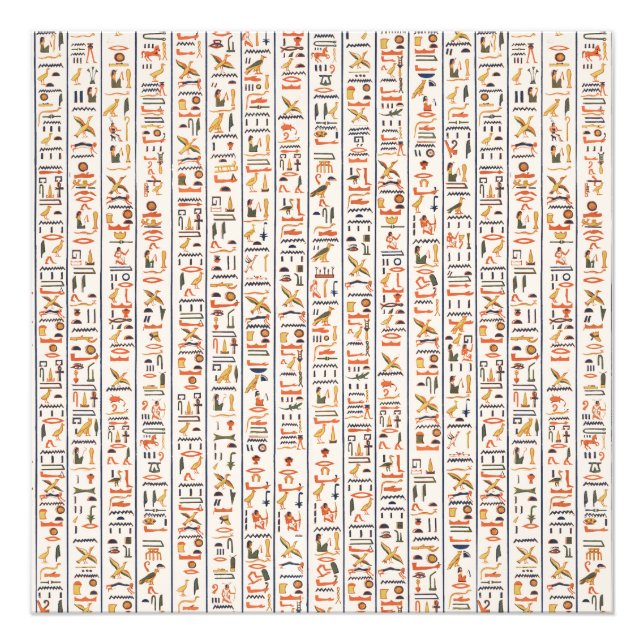 Impression Photo ancient egypt hieroglyphes pattern background hist (Devant)