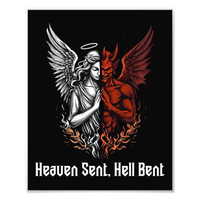 Impression Photo Angel et diable demi-ciel envoyé Enfer Bent (Devant)