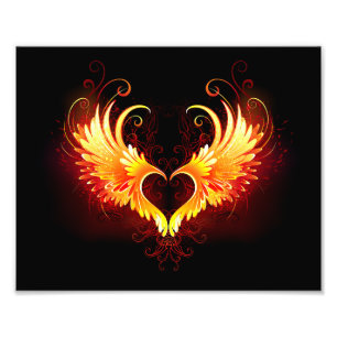 Impression Photo Angel Fire Heart with Wings