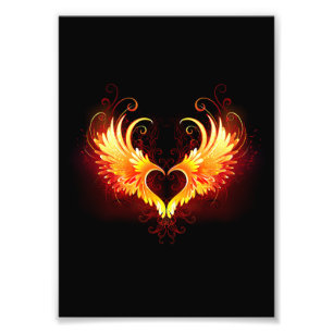 Impression Photo Angel Fire Heart with Wings