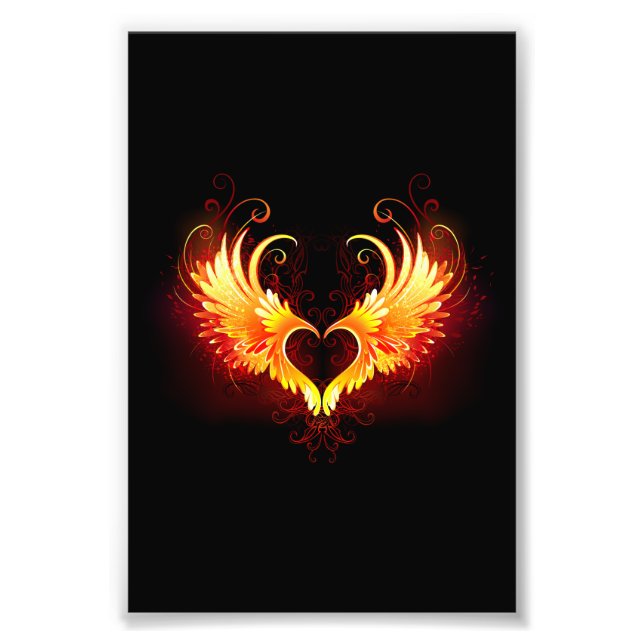 Impression Photo Angel Fire Heart with Wings (Devant)