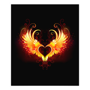 Impression Photo Angel Fire Heart with Wings