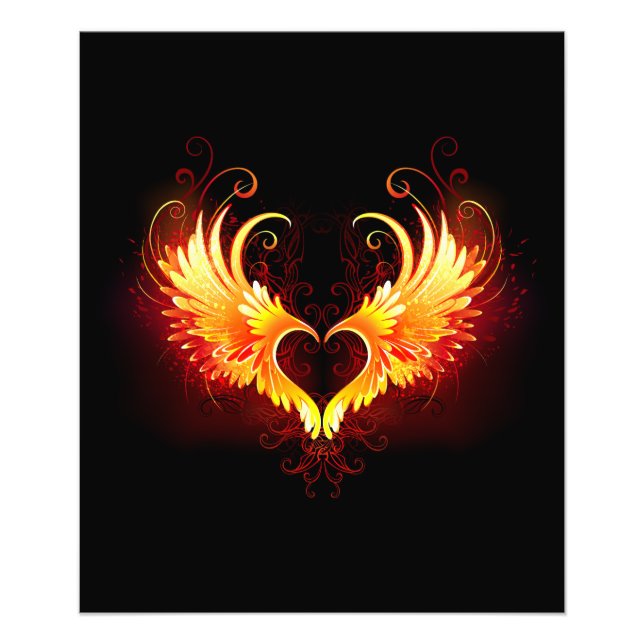 Impression Photo Angel Fire Heart with Wings (Devant)