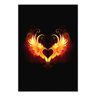 Impression Photo Angel Fire Heart with Wings