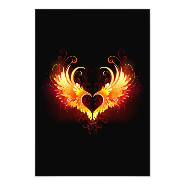 Impression Photo Angel Fire Heart with Wings (Devant)