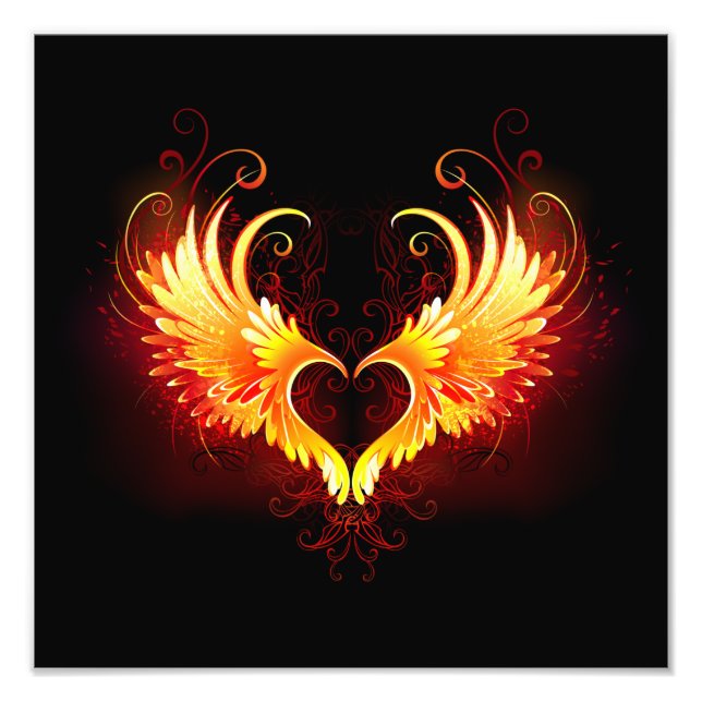 Impression Photo Angel Fire Heart with Wings (Devant)