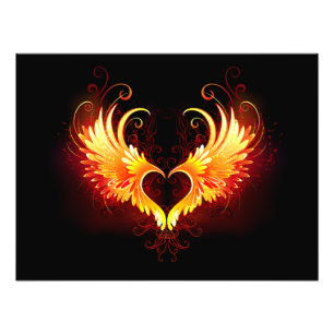 Impression Photo Angel Fire Heart with Wings