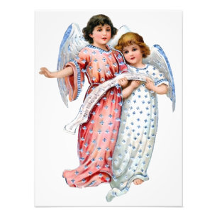 Impression Photo Anges en rose et bleu