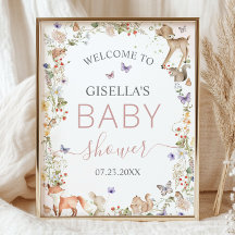 Animaux de la forêt Fleur sauvage Baby Shower Bien