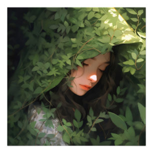 Impression Photo Anime de la fille de la forêt dormante